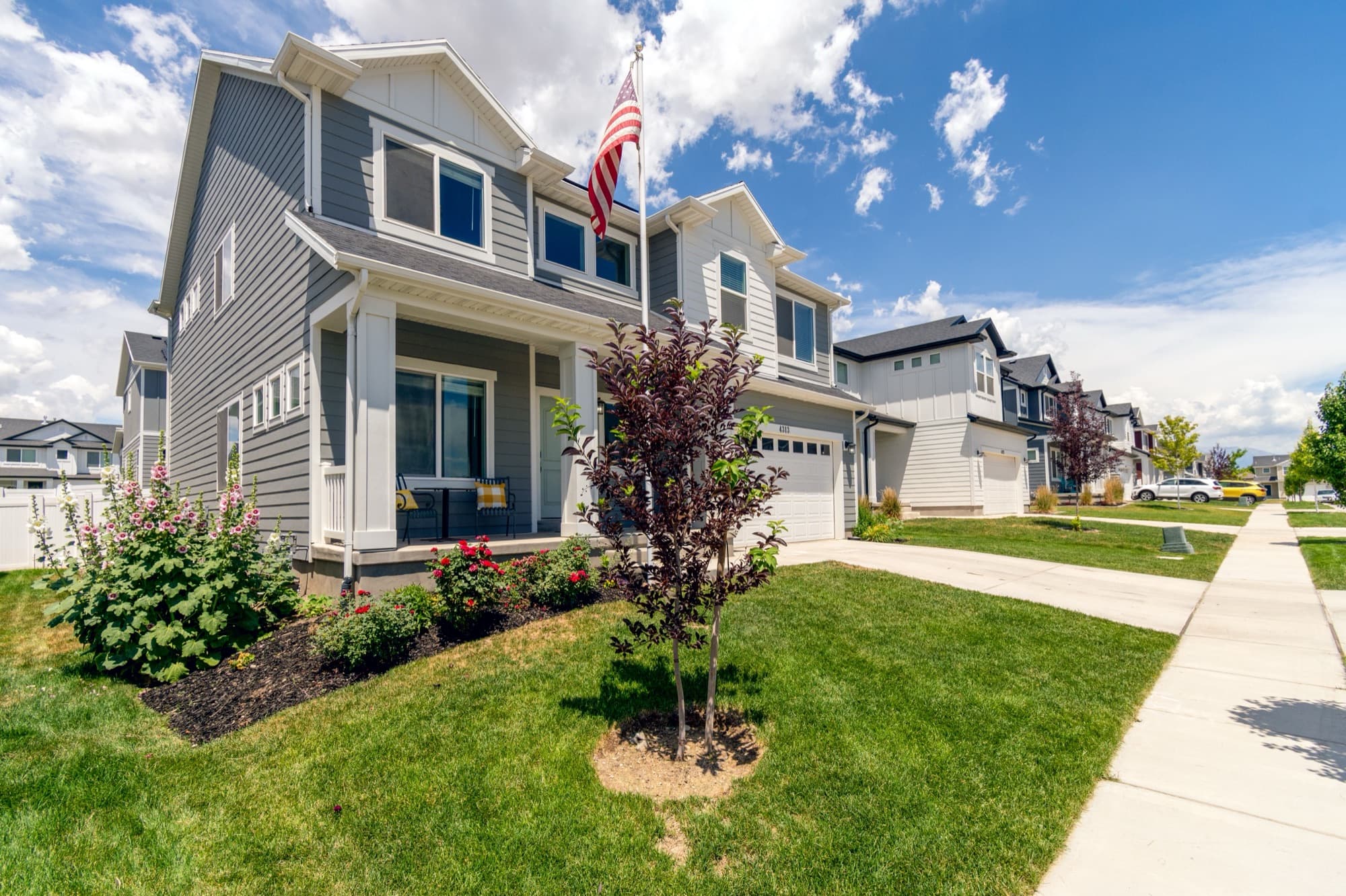 A well-kept two-story American home